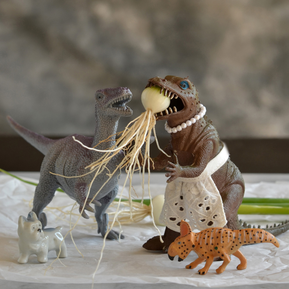 Vickie and Jamal with green onion