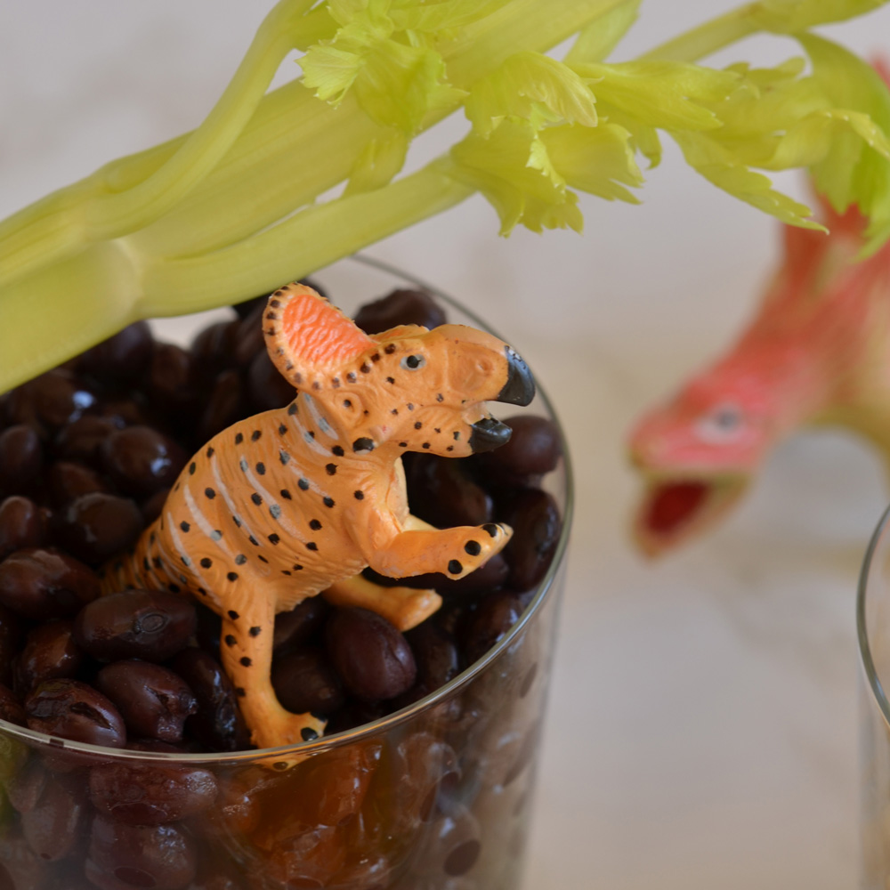 Spike on top of some black beans