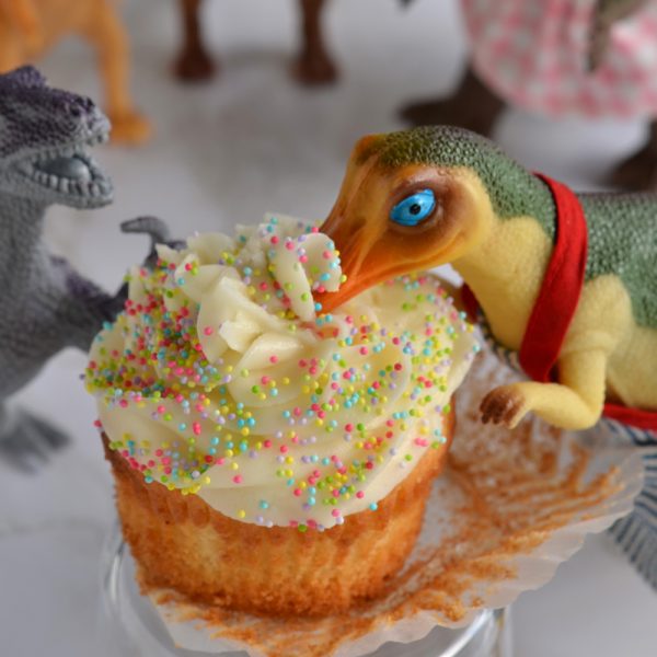 TJ sticks his bill into frosting of their birthday cupcake